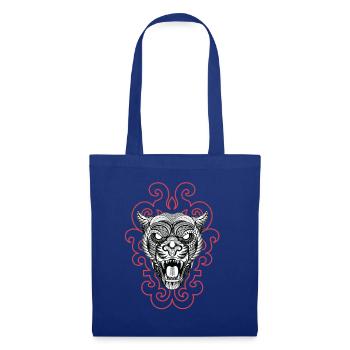 Tribal line Art Tiger - Stoffbeutel - Royalblau - Vorne