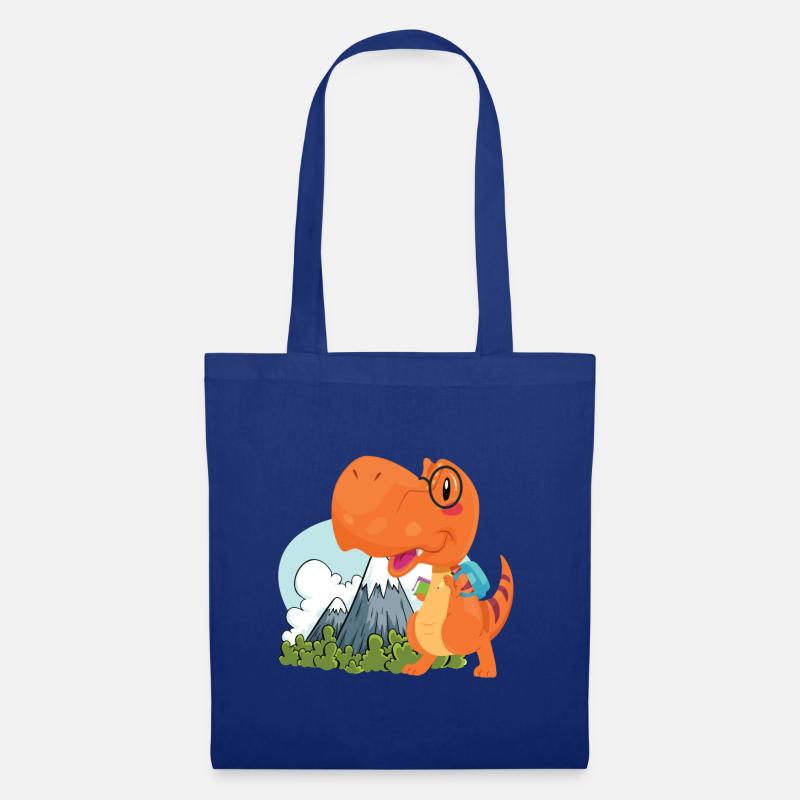 cooler lustiger nerd Dino - Stoffbeutel - Royalblau