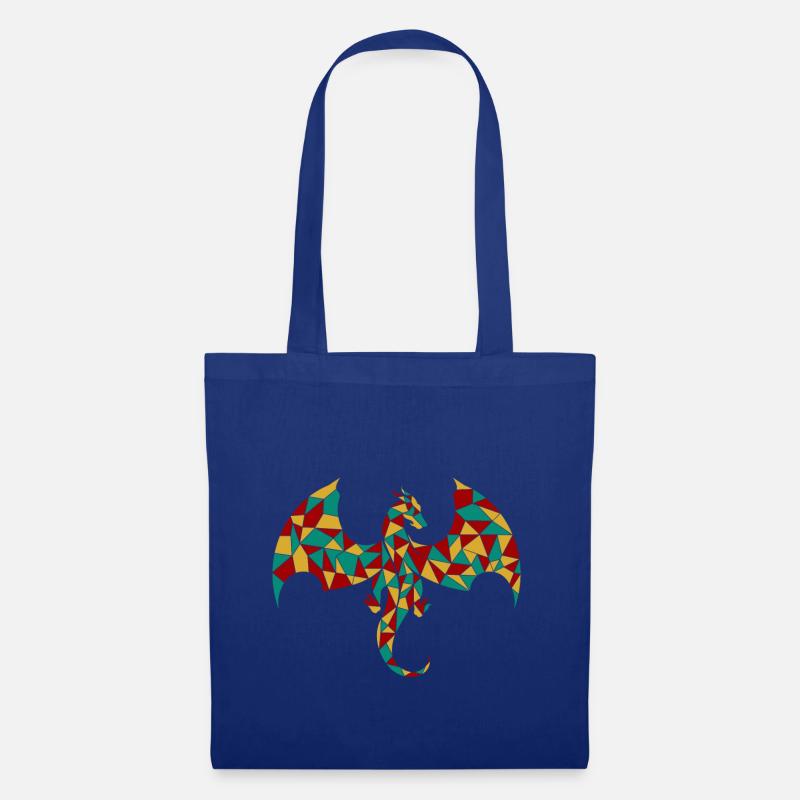 geomtrischer Drache chinesisches Horoskop Geschenk - Stoffbeutel - Royalblau