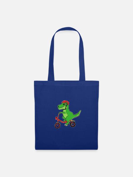 Dino Fahrrad Geschenk Shirt - Stoffbeutel - Royalblau