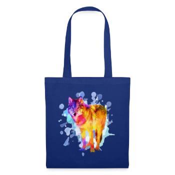 Wolf dog family watercolor colorful gift - Tote Bag - royal blue - Front