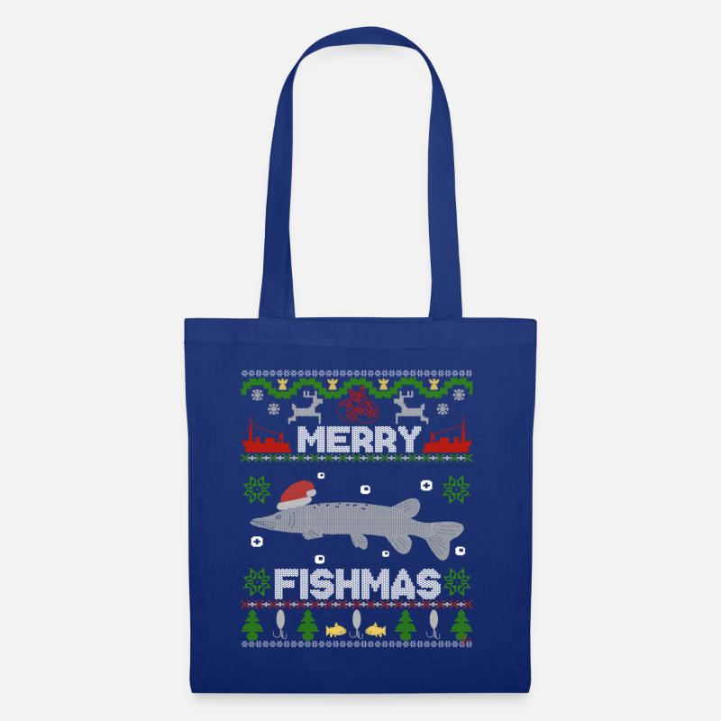 Zander Claus ® Das Original - Merry Fishmas - Stoffbeutel - Royalblau