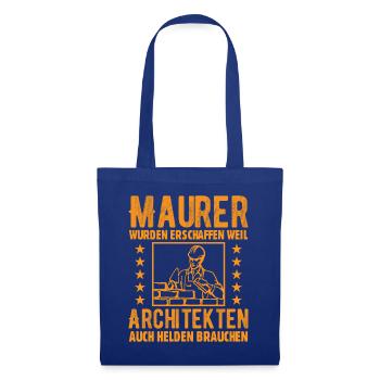 Maurer Lustige Sprüche - Stoffbeutel - Royalblau - Vorne
