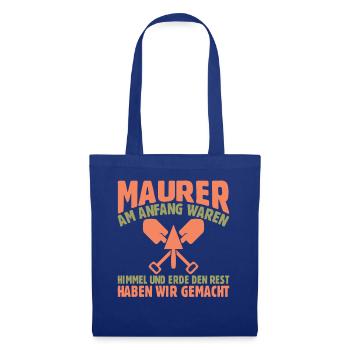 Maurer Lustige Sprüche - Stoffbeutel - Royalblau - Vorne