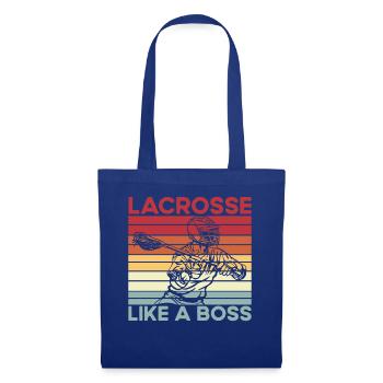 Lacrosse like a Boss - Stoffbeutel - Royalblau - Vorne
