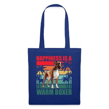 Le bonheur est un boxeur chaleureux - Sac en tissu - bleu royal - Devant
