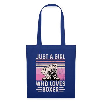 Juste une fille qui aime le boxeur - Sac en tissu - bleu royal - Devant