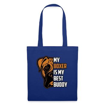 My boxer is my best buddy - Stoffbeutel - Royalblau - Vorne