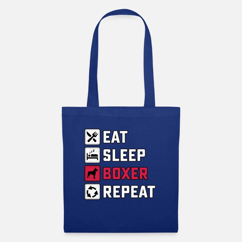 Eat Sleep Boxer Repeat - Stoffbeutel - Royalblau