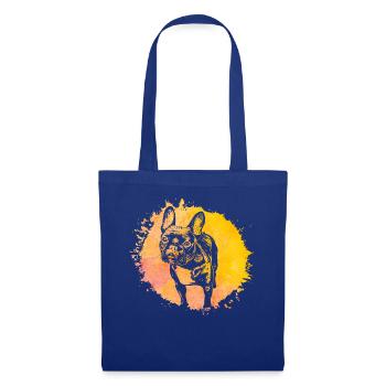 Bouledogue français - Sac en tissu - bleu royal - Devant