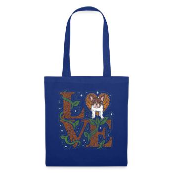 Amour bouledogue français - Sac en tissu - bleu royal - Devant