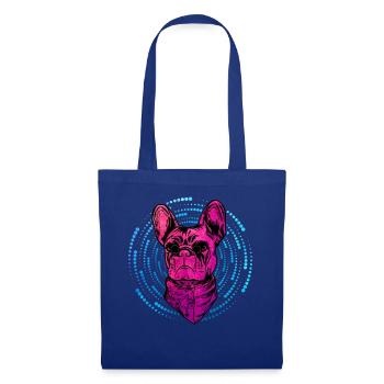 Bouledogue français - Sac en tissu - bleu royal - Devant