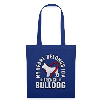 My heart belongs to a French Bulldog - Stoffbeutel - Royalblau - Vorne