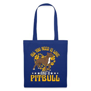 All you need is love and a Pitbull - Stoffbeutel - Royalblau - Vorne