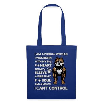 Pitbull drôle de dicton - Sac en tissu - bleu royal - Devant