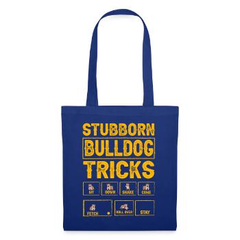 Stubborn Bulldog Tricks - Stoffbeutel - Royalblau - Vorne