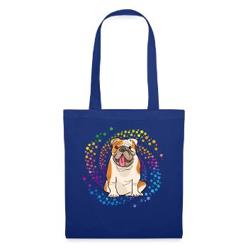 Englische Bulldogge Retro - Stoffbeutel - Royalblau - Vorne