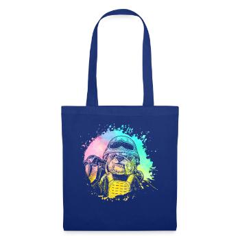 Englische Bulldogge Retro - Stoffbeutel - Royalblau - Vorne
