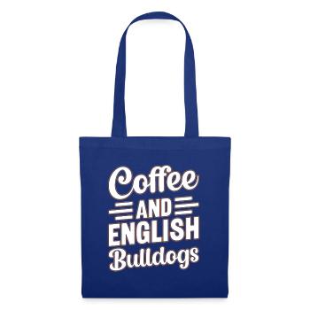 Coffee and English Bulldogs - Tote Bag - royal blue - Front