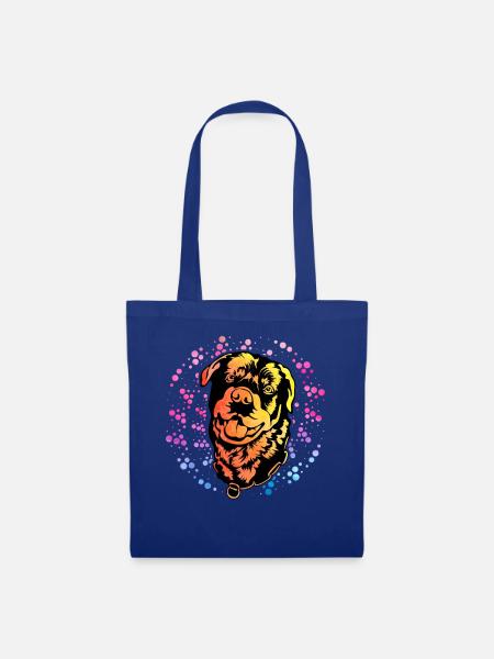 Rottweiler Retro - Stoffbeutel - Royalblau