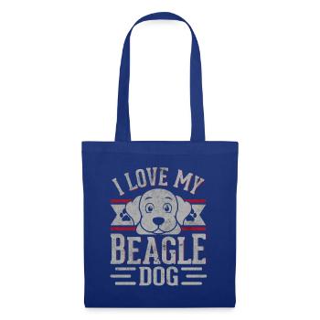 I love my beagle dog - Stoffbeutel - Royalblau - Vorne