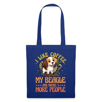J’aime le café mon beagle et peut-être 3 personnes - Sac en tissu - bleu royal - Devant