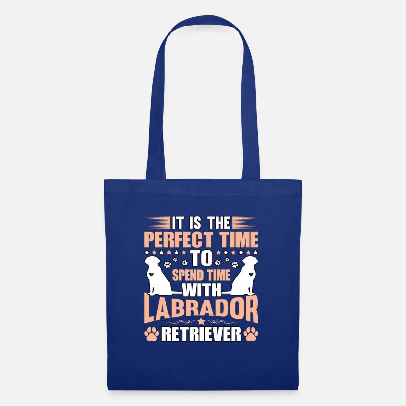 It is the perfect time to spend time with Labrador - Stoffbeutel - Royalblau