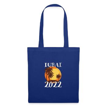 Dubai 2022 Palmen - Stoffbeutel - Royalblau - Vorne
