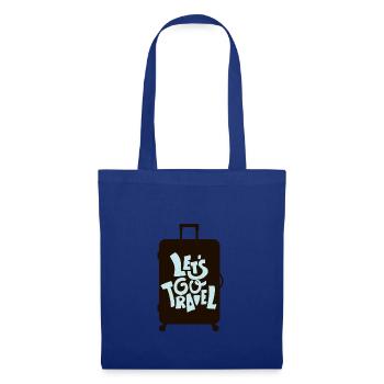 Voyage - Voyage - Voyage - Sac en tissu - bleu royal - Devant