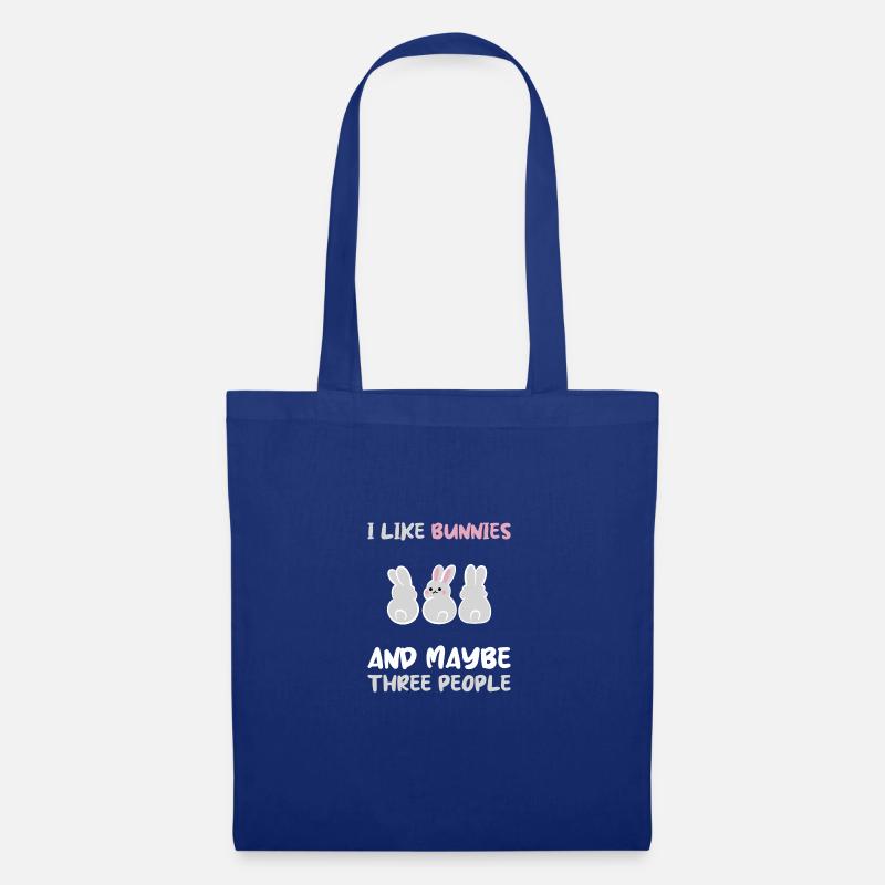Mi piacciono i coniglietti e forse 3 persone introverse - Borsa di stoffa - blu royal