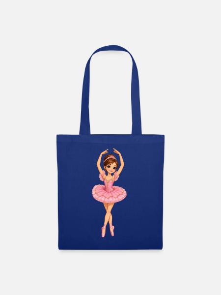 Rosa Balletttänzerin Design - Stoffbeutel - Royalblau