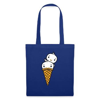 Oiseaux Cream Waffle Cream Scoops Cream Cornet - Sac en tissu - bleu royal - Devant