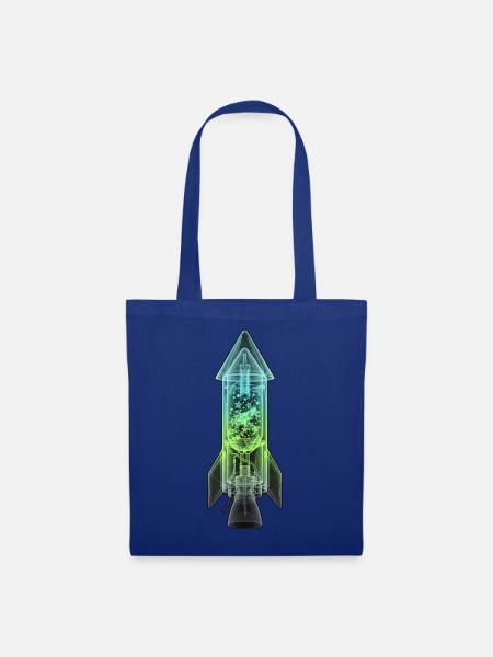 Röntgen Rakete Silvester - Stoffbeutel - Royalblau