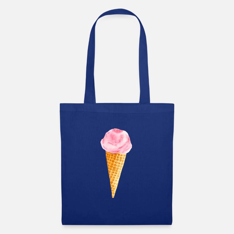 Cornet de glace - Sac en tissu - bleu royal