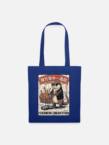 Feuerwerk Einkauf Chinesischer Otter - Stoffbeutel - Royalblau
