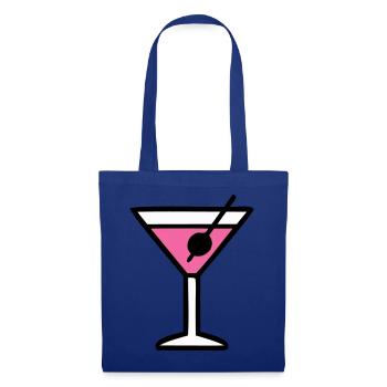 Pinkes Cocktail Glas Icon - Stoffbeutel - Royalblau - Vorne