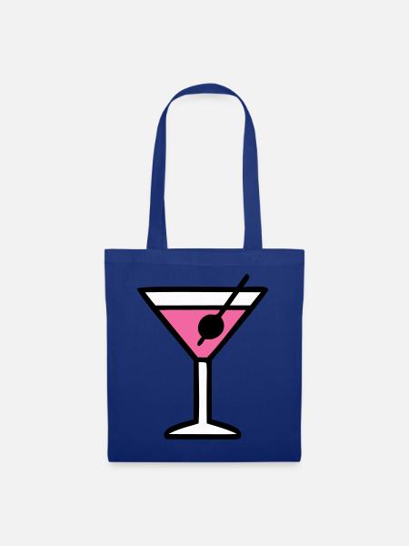 Pinkes Cocktail Glas Icon - Stoffbeutel - Royalblau