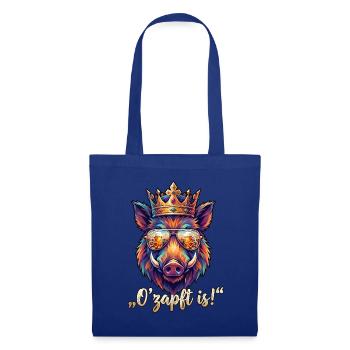 Poly Art Wildschwein O zapft is - Stoffbeutel - Royalblau - Vorne