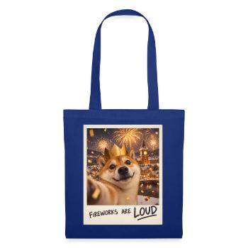 Fireworks Are Loud Shiba Inu Silvester - Stoffbeutel - Royalblau - Vorne