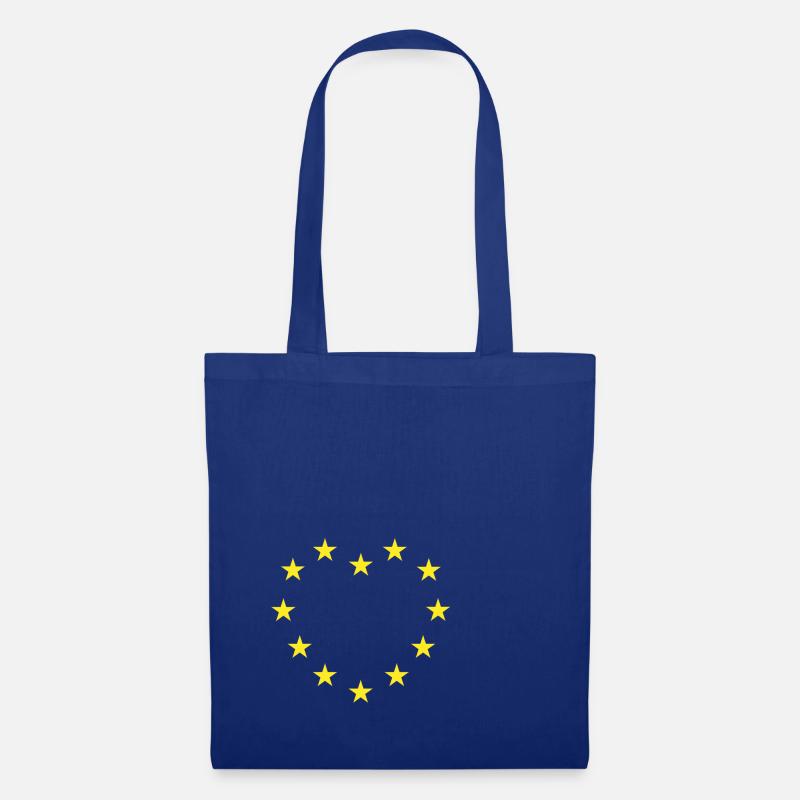 EU Flagge Herz gelb - Stoffbeutel - Royalblau