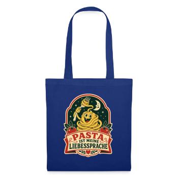 Pasta ist meine Liebessprache - Stoffbeutel - Royalblau - Vorne