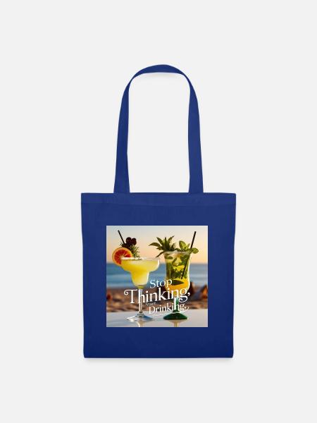 Cocktails mit Humorvollen Text - Stoffbeutel - Royalblau