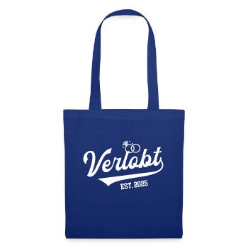 Verlobt 2025 Hochzeit Antrag Verlobung Verlobte - Stoffbeutel - Royalblau - Vorne