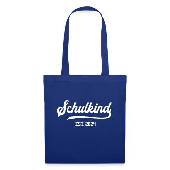 Schulkind Schulanfang Einschulung Schüler Schule - Stoffbeutel - Royalblau - Vorne