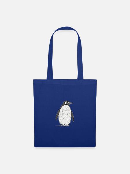 Geometrischer Pinguin - Stoffbeutel - Royalblau