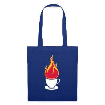 tasse tee kaffee kuchen trinken durst cafe lecker - Stoffbeutel - Royalblau - Vorne