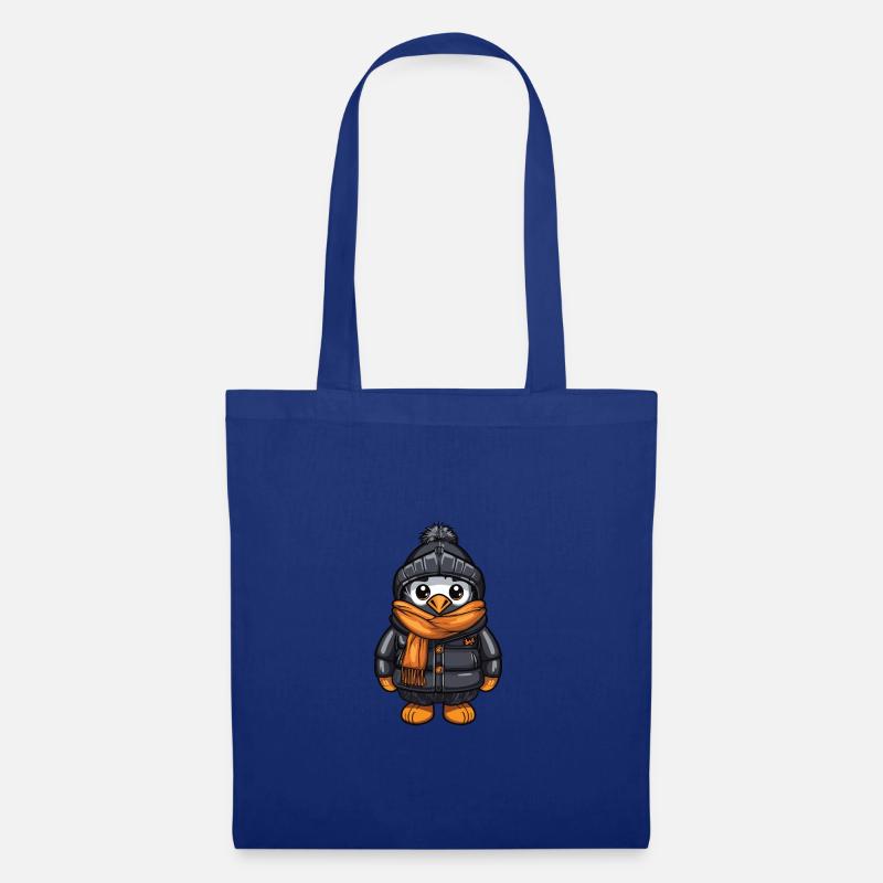 Pinguin Comic Niedlich Winter - Stoffbeutel - Royalblau