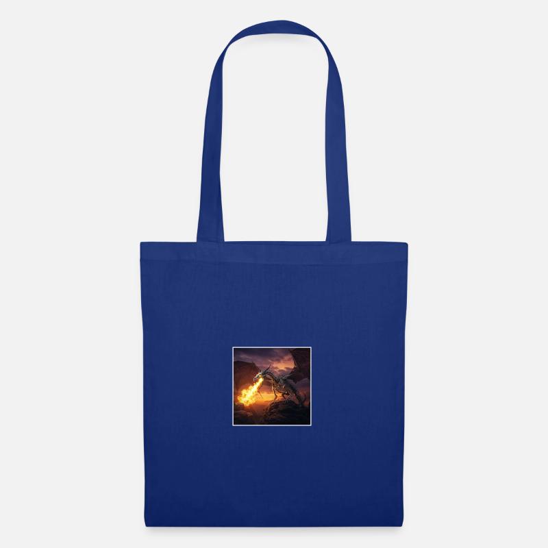 Drachen-Skelett Feuergeist - Stoffbeutel - Royalblau