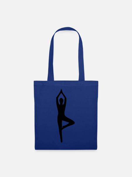 Yoga Silhouetten schwarz Schattenfigur - Stoffbeutel - Royalblau