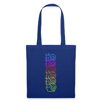 Regenbogenschnecken-Neon - Stoffbeutel - Royalblau - Vorne
